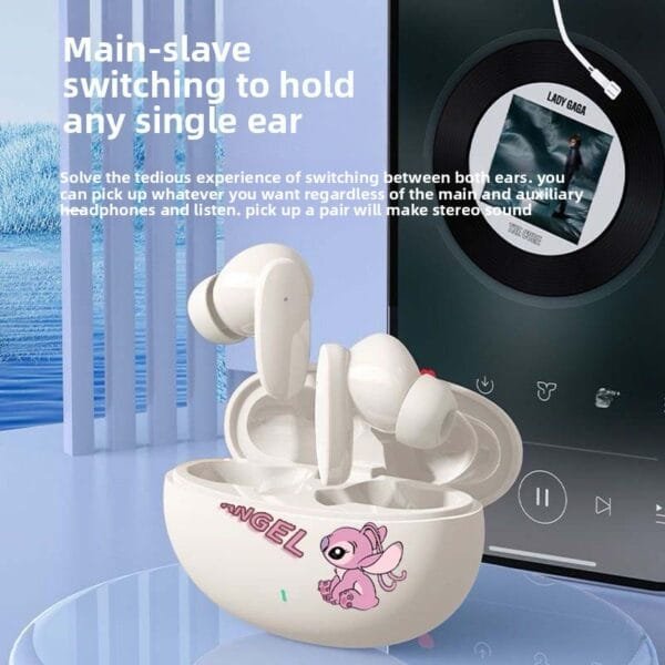 Disney Stitch Angel Bluetooth Earbuds DX01 Wireless Bluetooth Earphones HiFi Sound HD Call Headsets Noise Reduction Long Standby - 图片 3