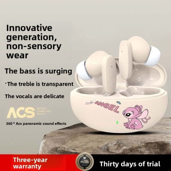 Disney Stitch Angel Bluetooth Earbuds DX01 Wireless Bluetooth Earphones HiFi Sound HD Call Headsets Noise Reduction Long Standby - 图片 4
