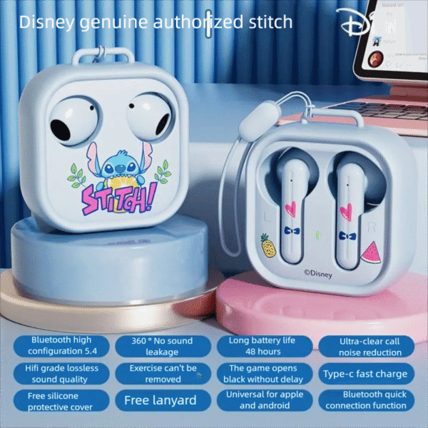 Disney's new wireless bluetooth headphones, semi-in-ear sports, ultra-long battery life, long-term wear, no pain, holiday gift