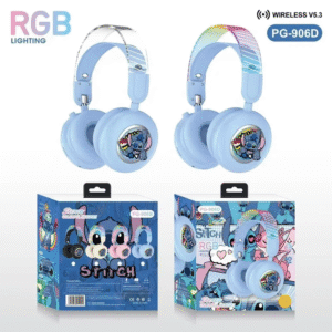 Disney Stitch Earphones Bluetooth Wireless RGB Light Foldable Computer Headphone Noise Reduction Stereo Gaming Headset PG-906