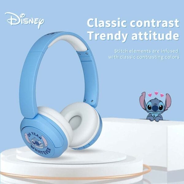 Disney Stitch X6 HIFI Sound Stereo Foldable Kids Gaming Headphone Wireless Bluetooth Earphones with Mic Anime Cartoon Kids Gifts - 图片 2