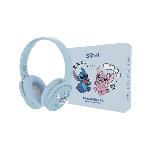 P2961 Disney Stitch Wireless Bluetooth Headphones Over Ear HiFi Stereo Headset Gamer Music Sports Earphones TF/AUX with HD Mic