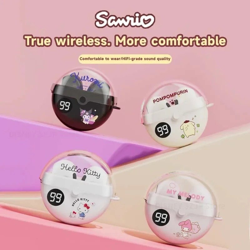 Sanrio Q77 TWS Earbuds Hello Kitty Wireless Earphones Bluetooth My Melody Music Sport Touch Control Gaming Headphones Gifts - Image 2