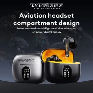 TRANSFORMERS Bumblebee TF-T50 Wireless Earphones Bluetooth 5.4 LED Digital Display HiFi Music Earbuds Low Latency Game Headphone