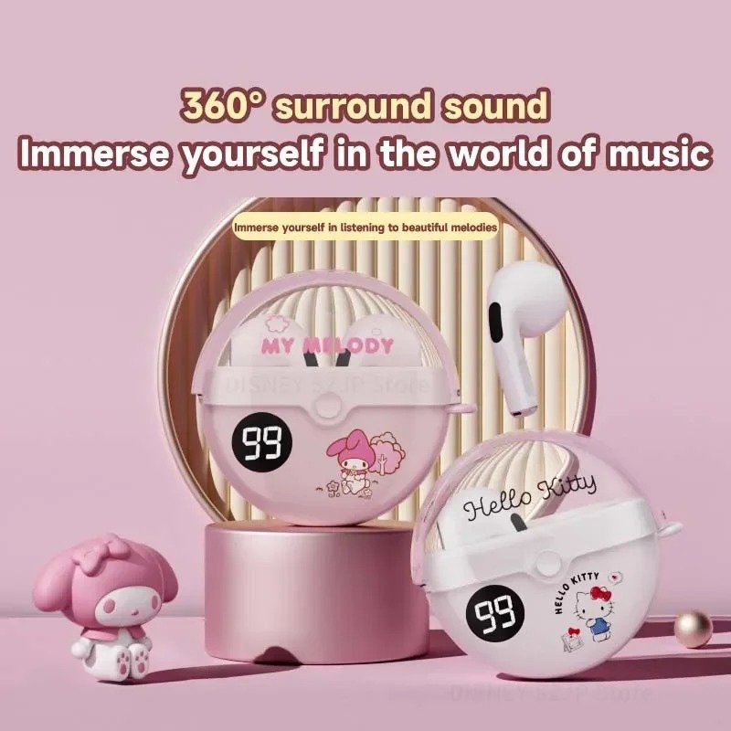 Sanrio Q77 TWS Earbuds Hello Kitty Wireless Earphones Bluetooth My Melody Music Sport Touch Control Gaming Headphones Gifts - Image 3
