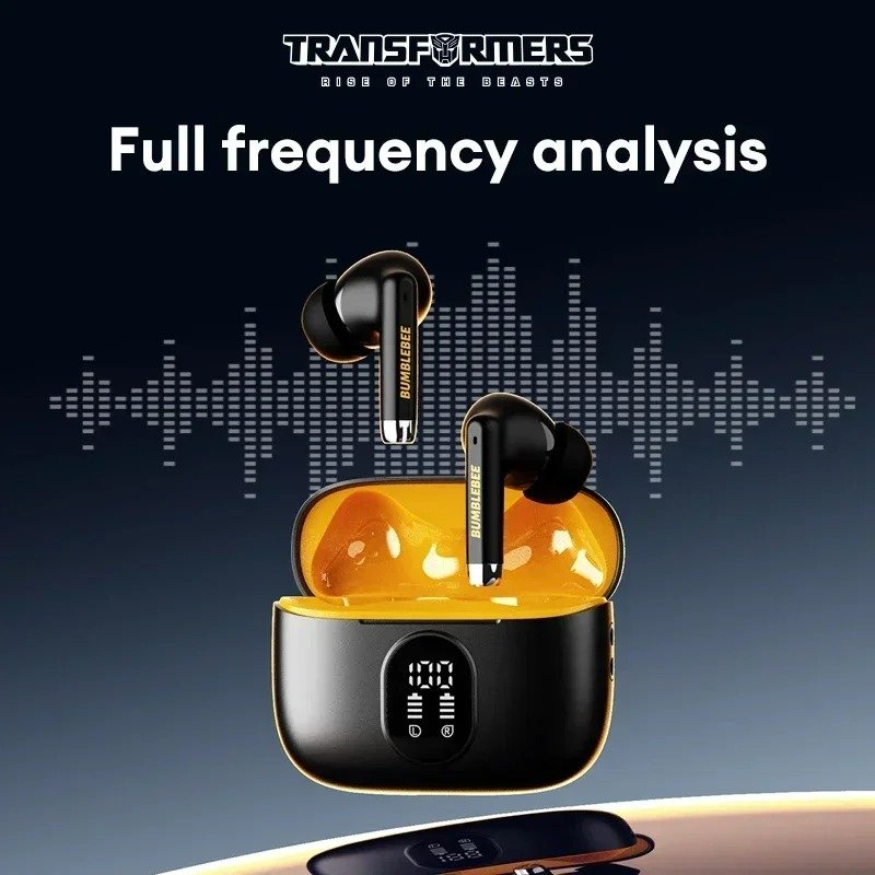 TRANSFORMERS Bumblebee TF-T50 Wireless Earphones Bluetooth 5.4 LED Digital Display HiFi Music Earbuds Low Latency Game Headphone - Image 4
