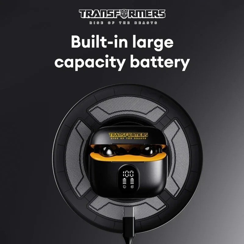 TRANSFORMERS Bumblebee TF-T50 Wireless Earphones Bluetooth 5.4 LED Digital Display HiFi Music Earbuds Low Latency Game Headphone - Image 5