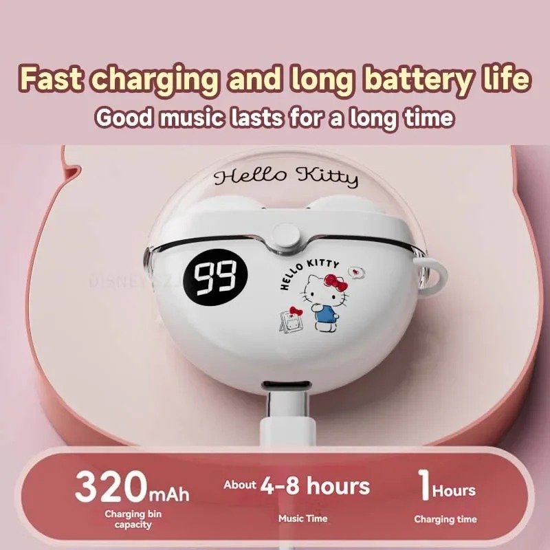 Sanrio Q77 TWS Earbuds Hello Kitty Wireless Earphones Bluetooth My Melody Music Sport Touch Control Gaming Headphones Gifts - Image 6